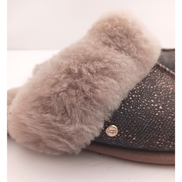 UGG Sufflette ll Scuff Slipper Caviar Metallic Gray Sheepskin Cuff / Lining US 6 - Picture 3 of 11
